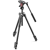 Manfrotto MK290LTA3-V Kit 290 Light con Testa Fluida Video, in Alluminio, Nero