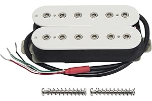 FLEOR Alnico 5 Style ouvert surenroulé Micro Humbucker Micros à double bobinage Humbucker pour le manche pour guitare électrique-blanc