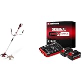 Einhell AGILLO 36/255 BL - Solo, Ak&uuml;l&uuml; &Ccedil;alı Tırpanı + Einhell 18V 2 x 4,0 Ah PXC Twincharger Kit, Ak&uuml; & Şarj Cihazı