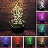 Lampe Illusion 3D, Sept Dragon Ball Cadeaux Jouets Décor LED Night Light Lampe 7 Couleurs Touch Control USB Alimenté parti décoration Lampe, 3D Lampe Visuelle