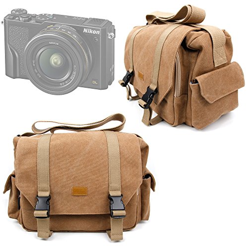 Sac en toile couleur sable pour Nikon DL 18-50  DL 24-85 et DL 24-500  Fujifilm X-Pro2 appareils photo compacts experts et leurs accessoires - compartiments modulables