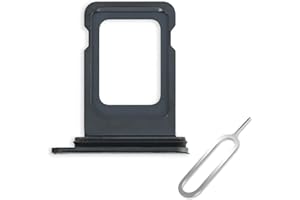 Cemobile SIM-Kartenfach Slot Halter Ersatz mit wasserdichtem Gummidichtungsring für iPhone 11 + SIM-Kartenfach offener Auswurfstift (schwarz)