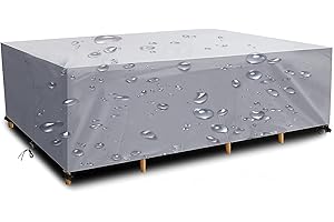 ‎DKHLYB DKHLYB Abdeckung für Gartenmöbel Multi Größe Gartenmöbel Abdeckung 600D Oxford Gewebe Schutzhülle Wasserdicht Winddicht UV-Beständiges für Gartentische und Möbelsets Silber 120x90x70cm