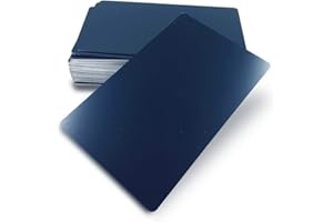 Ebamaz 50PCS Thick 0.45mm Matte Black Finish Aluminum Metal Business Cards Blanks 3.4 X2.13 inch for Customer Laser Engraving (Black,Blank)