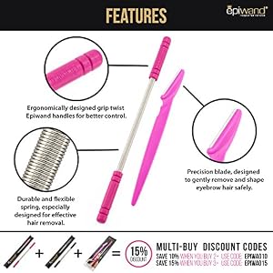 Epiwand Facial Hair Remover Kit | Face Epilator & Eyebrow Trimmer for Quick & Easy Hair Removal | No Batteries or… - Image 5