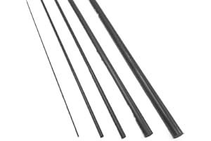 RAJONN Aste in fibra di carbonio, 20 pezzi da 1 mm, 1,5 mm, 2 mm, 3 mm (0,5 metri), asta di rinforzo in fibra di carbonio solida, peso leggero, per pali di supporto per soggetti fai da te (colore: 1,5