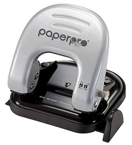 PaperPro 2315 - Perforadora de papel de 2 agujeros  color negro y plateado