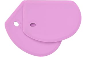 LAZYMI Lot de 2 Corne Patisserie Silicone Flexible, Grand (15.2×10.9CM) Coupe-pâte à Pâtisserie Antiadhésif Coupe Pate de Qualité Alimentaire pour la Cuisson du Pain Faisant/Pizza/Levain, Violet