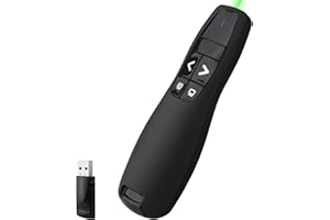 Foydream Presenter mit Laserpointer,2.4 GHz USB Ergonomisch Wireless Presenter Fernbedienung Pointer für Präsentationen für Mac OS Windows XP 7 8 10 Linux PPT Keynote Google Slides