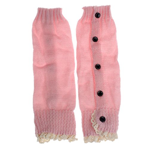 Tonsee® Kids Girl Chaussettes Crochet Knitted Lace Boot Cuffs Toppers Leg Warmer Sock (Pink)