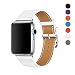 Produktbild Konvex-Armband für Apple Watch aus genarbtem Leder mit Verschluss aus Edelstahl, Lederarmband/Band für Apple Watch, 42 mm, für iWatch Serie 3/Serie 2/Serie 1 weiß