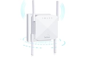 HAONIUBI Newest WiFi Extender, WiFi Booster, WiFi Repeater, 4 *Antennas Covers Up to 3800 Sq.ft and 45 Devices, Internet Booster - with Ethernet Port, Quick Setup, Home Wireless Signal Booster - White