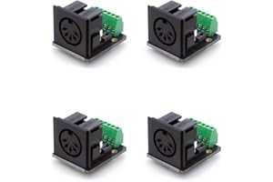 Treadax 4PCS Din 5 Conector hembra Placa de ruptura PCB Tipo montado conectores audio video Jack