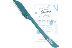 Lilibeth of New York Original Brow Shaper - Foldable Eyebrow Trimmer & Facial Hair Removal Device - Peach Fuzz Remover - Dermaplaning Tool for Women - Singles - Aqua