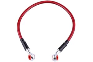 Tubo flessibile dell'olio dei freni-raccordi freni moto-KIMISS Tubo flessibile olio, 100% nuovissimo tubo freno frizione tubo flessibile tubo freno tubo olio freno motore(45cm-Rosso)