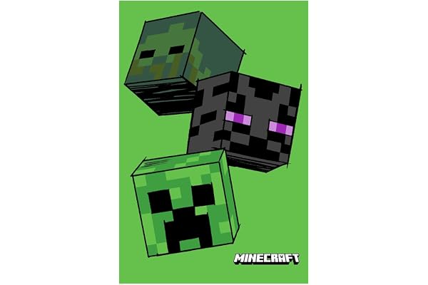 Jerry Fabrics Minecraft The Mobs fleecefilt 150 x 100 cm för barn pojkar sovrum accessoarer fleece överkast för barn