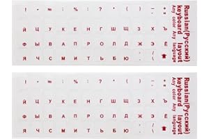 Tsffae Russische Transparente Tastaturaufkleber, 2 Stück, Russisches Layout, Alphabet, Etikettenbuchstaben Für Notebook, Computer, Pc, Laptop