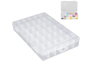 hurifeng Sortierbox - Praktischer Kleinteile Organizer mit 36 variablen Fächern für Bügelperlen； Aufbewahrungsbox für Schmuck；Schrauben und Mini-Accessoires