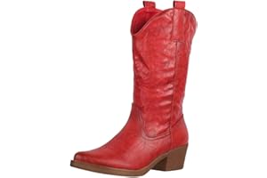 Elara Damen Cowboy Stiefel Biker Boots Chunkyrayan