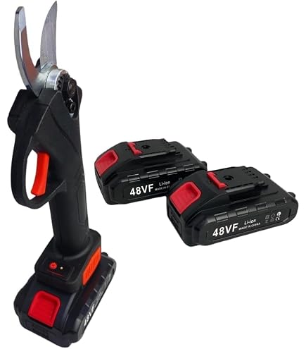 Forbici Potatura Elettrica MAKA Cordless - 26V, Lama Per Rami Fino A 20 Mm, Con 2 Batterie - Per Giardino, Alberi Da Frutto, Siepi