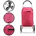 Produktbild 1PLUS Premium Einkaufstrolley Einkaufsroller Aluminium mit abnehmbarer Tasche normaler Bereifung und 3+3 Reifen zum Treppensteigen versch Designs und Farben (Aluminium Gestell - Tasche: Dunkelrot)