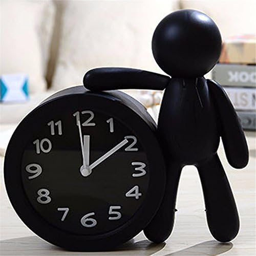 Sugar simple fruit color cartoon villain alarm clock creative student bedside clock plastic clock Decoration, black 112 * 160MM