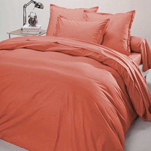 100% Egyptian Cotton 200 TC ORANGE Duvet Cover Set with Pillow Cases (DOUBLE 200 x 200 cm)