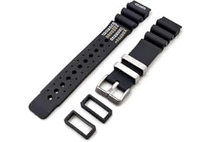 Generico Cinturino in Gomma compatibile con Promaster Aqualand Ny 0040 jp2000 nd limits strap da 20mm 22mm 24mm universale per Sub Diver sport Black