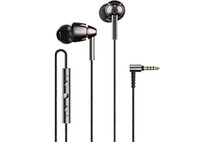 1MORE Słuchawki douszne Quad Driver Hi-Res High Fidelity z ciepłym basem, przestronna reprodukcja, wysoka rozdzielczość, mikrofon i pilot In-Line do smartfonów/PC/tabletu - E1010 Space Grey Silver