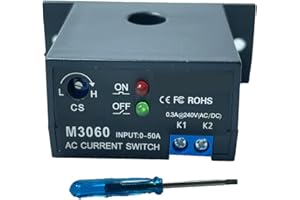 LELUKEE Stromerfassungsrelais AC-Stromerfassungsschalter 0-50 A Öffner Amp-Sensor-Überwachungsrelais (M3060)