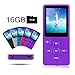 Price comparison product image Crillutar Comfortable 16GB MP3 / MP4 Player Music / Media Player / Voice Recording with Independent Lock Button and 1.8 inch Screen, Including a 16GB Micro SD Card(purple)