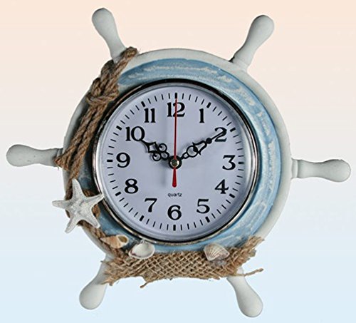 Maritime Tischuhr Steuerrad