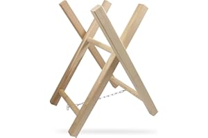 GREENSTAR UNIVERSEL - Chevalet De Tronçonnage En Bois De Hêtre/Frêne - 2 Trétaux Pour Sciage Et Coupe De Bûche - Longeur 63 cm - Largeur 40 cm - Hauteur 54 cm