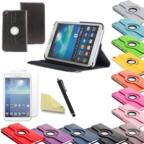 3in1 SET Tab3 8.0 360° Schutzhülle + Folie + Pen Samsung Galaxy Tab 3 8.0 SM-T310 T311 T315 Tasche Etui (Schwarz)