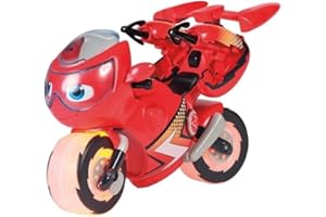 Ricky Zoom Ricky Sauvetage Eclair, figurine d'action pour enfants, roue libre, grande moto de 22 cm avec lumières, moto pour enfants garçons et filles de 3 ans et plus