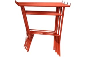 HILL TOP FABRICATIONS LTD - 4 x Builders Trestles Size NO.3, Adjust from 1.0m - 1.8m (Trestle Band Stands) SWL 400kg Made in The UK - Powder Coated Orange for Hard-Wearing Finish. Ideal for Builders.
