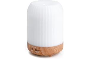 Romon Diffusore di Oli Essenziali, Diffusore Profumo Ambiente 250ML, Diffusione Elettrico di Oli Essenziali ad Ultrasuoni con Umidificatore d'Aria a 7 Colori LED per Appartamento Ufficio Casa Yoga