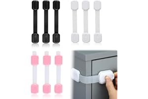 QOWUXHZ 9 Pcs Cierre Seguridad Cajones Bebe Seguridad Infantil Para Armario Con Pegamento Seguridad Para Armario De Bebé Longitud Ajustable Para Armarios Frigoríficos Puertas Cajones De Seguridad