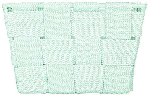 WENKO 20911100 Aufbewahrungskorb Adria Mini Mint – Badkorb, quadratisch, Kunststoff-Geflecht, Polypropylen, 14 x 9 x 14 cm - 2