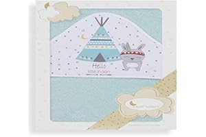 Interbaby - Capa de Baño Bebe Verde | Toalla Bebe con Capucha 100% Algodón, 100x100cm, Unisex | Suave, Cómoda, Secado Rápido | Ideal para Recién Nacidos, Bebes y Niños Pequeños | Diseño Tipi Oso