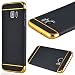 Produktbild GrandEver Samsung Galaxy S7 Edge Weiche Silikon Hülle Durchsichtige Rückschale TPU Bumper Transparent Schutzhülle Klar Handytasche mit Muster Anti-Kratzer Stoßdämpfung Ultra Slim Rückseite Silicon Backcover Soft Case Protective Cover Ultradünnen Premium Handyhülle - Gold und Schwarz