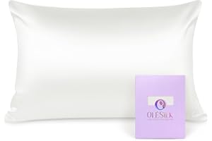 OLESILK Seide Kissenbezug Kissenhülle Haar- und Hautpflege mit Reißverschluss 16 Momme 1 Stück Elfenbein 40x80cm