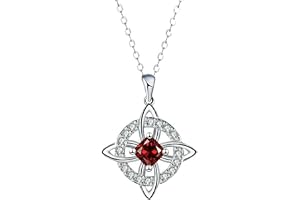 Mystisk Häxknut Birthstone Halsband, Naturligt Kristallskyddshänge, Smycken Present for Kvinnor Mamma Flickvän