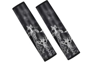 Showudesigns 2pcs Universal Car Seat Belt Pads Cover Giraffe Ptint Cute Animal Vehicle Seat Belt Comfort Shoulder Pads for Kids Adults Seatbelt Shoulder Strap
