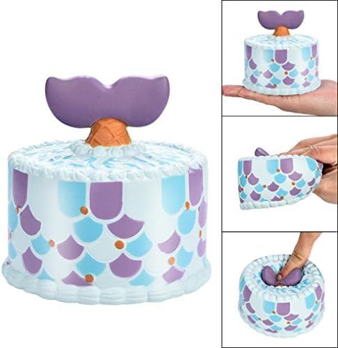 Squishy Slow Rising Toys, Quistal Jumbo Dolphin Cake Squishy Scented Cream Squeeze Decompression Toys Charm Collection Cure Gift Stress Reliever Toy (Dolphin Cake)