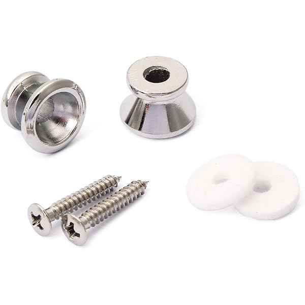 Boutons De Sangles De Guitare SAIYU - Lot De 9 (Or, Argent, Noir) Avec Vis Et Coussinets En Caoutchouc