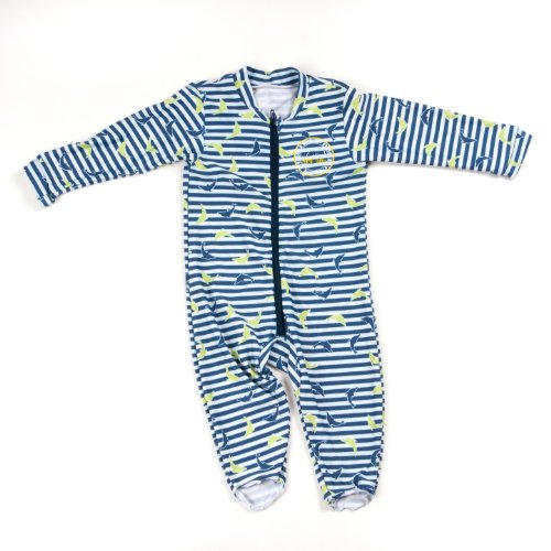 Surfit Boy's Baby Striped Baby Romper UV50 Plus - Navy/White, 0-6 Months