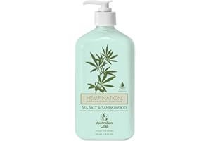 Australian Gold Hemp Nation After Sun Sea Salt & Sandalwood - Loción Post-bronceado, Almond, 535 Mililitro