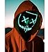 Price comparison product image xiaohan Light Up Mask Smiling Stitched El Wire Halloween Rave Cosplay Edm Purge