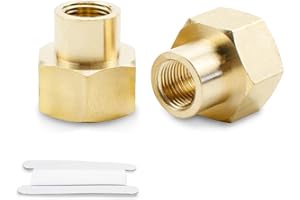 Bwintech 2 Pcs 1/4" Female to 1/2" Female BSP Thread Brass Reducing Coupling Connector for Pipe Connecting Conversion